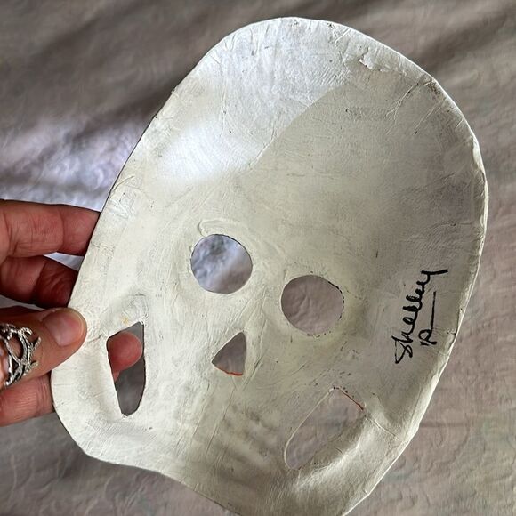 Art Mask Hand Crafted Painted Sugar Skull Skeleton Unique Paper Mache - Picture 3 of 7